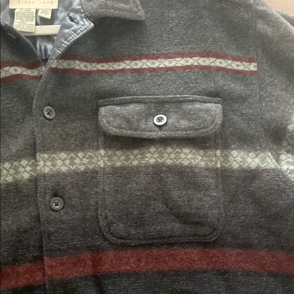 Eddie Bauer Lightweight Black and Gray Shirt Jacket - Picture 3 of 4